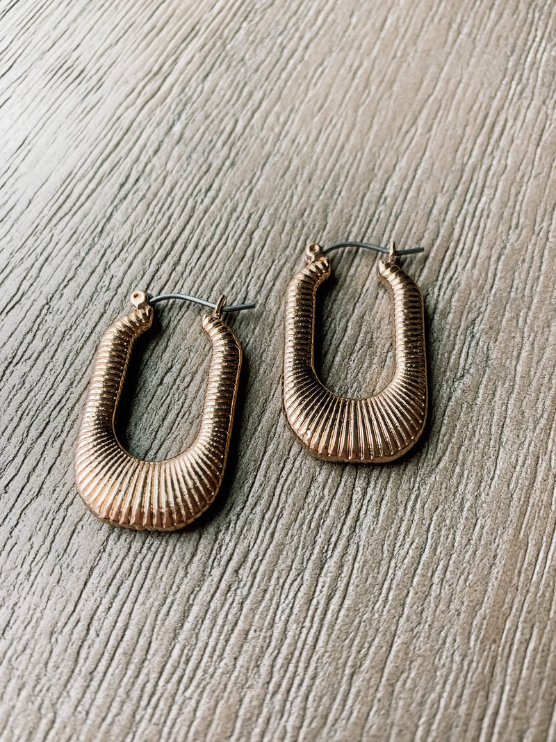 Ribbed Hoops - Gold