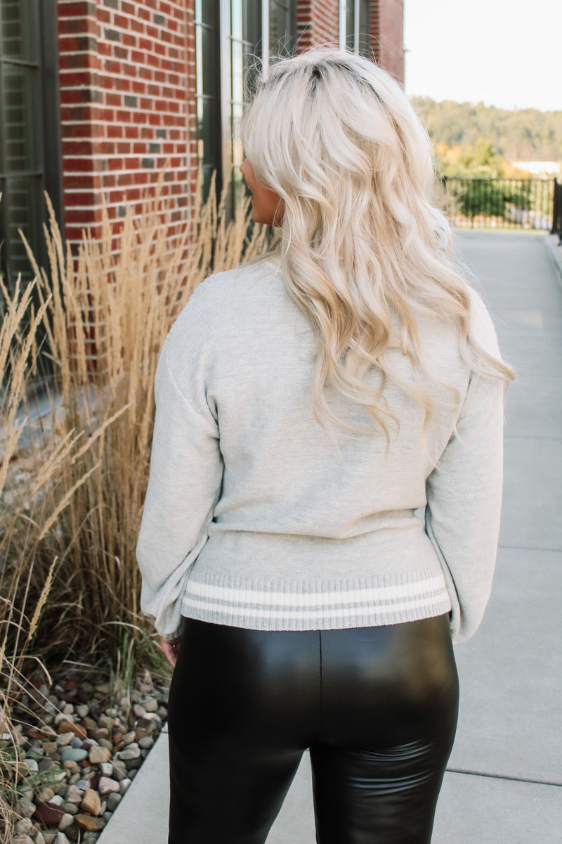 Varsity Cable Knit Sweater