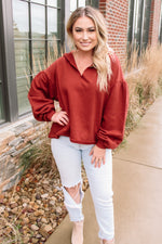 Aesthetic Girl Hoodie - Rust